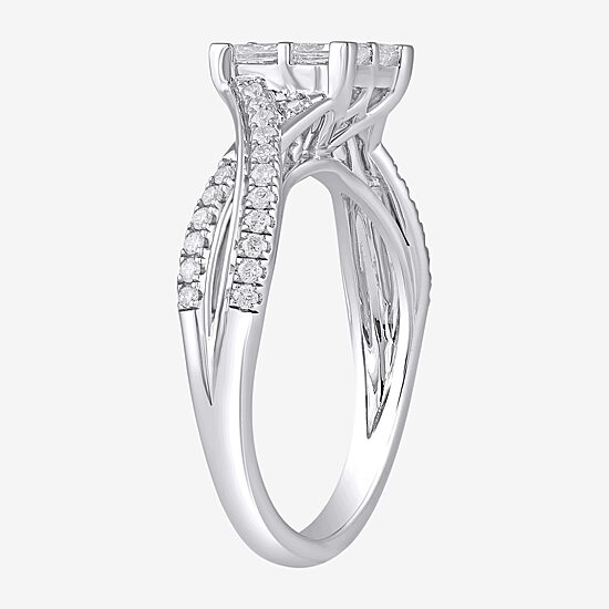 (G / I1) Womens 2 CT. T.W. Lab Grown White Diamond 14K Gold Round Engagement Ring
