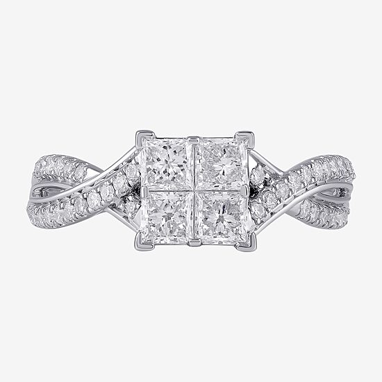 (G / I1) Womens 2 CT. T.W. Lab Grown White Diamond 14K Gold Round Engagement Ring