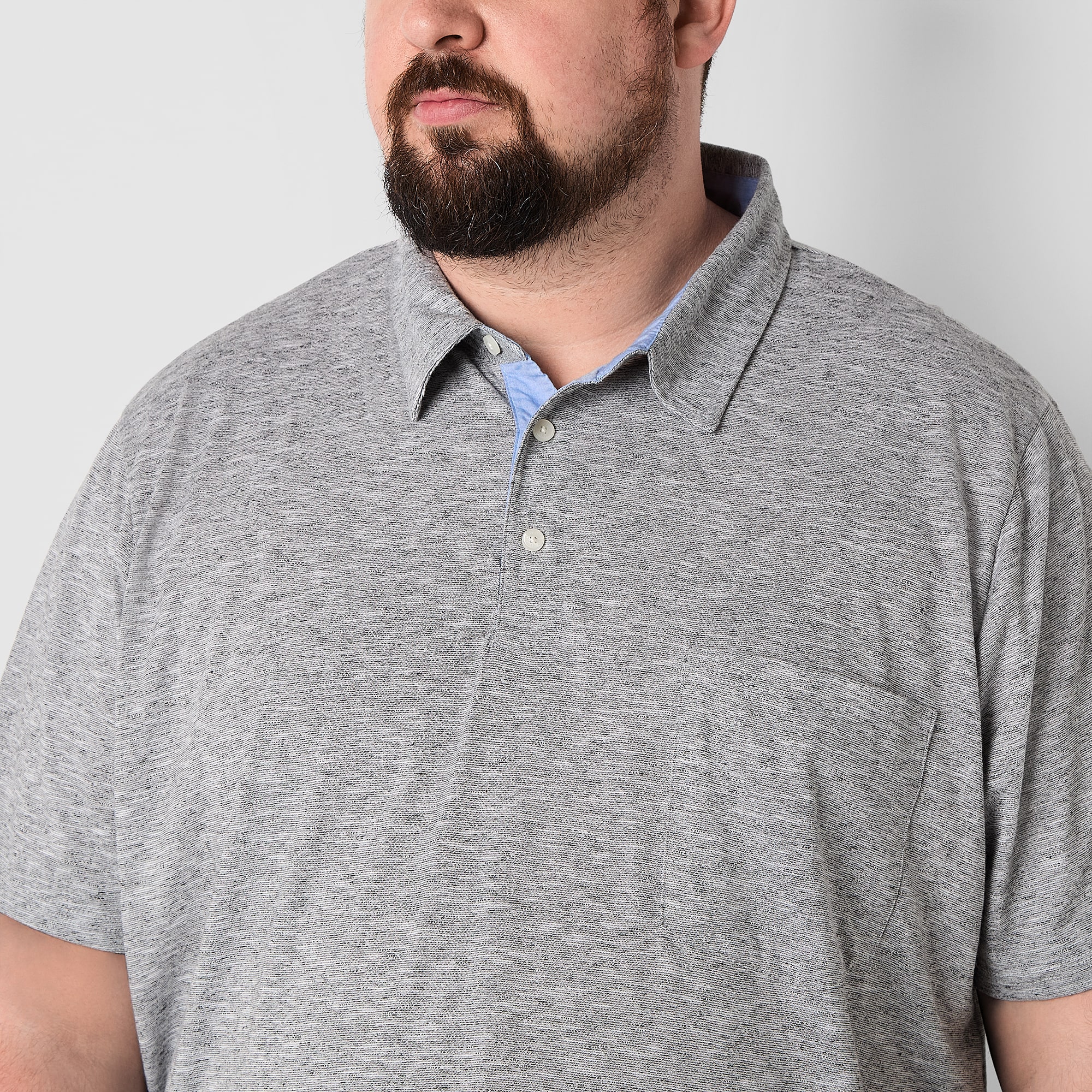 St. John's Bay Sueded Jersey Big and Tall Mens Classic Fit Short Sleeve Polo Shirt