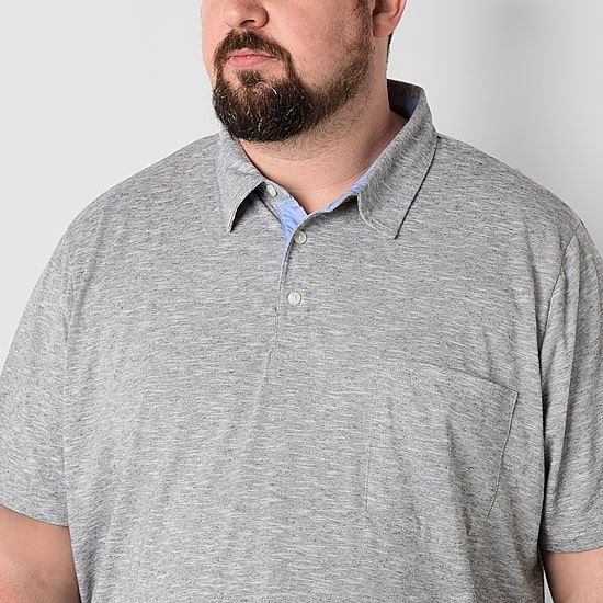 St. John's Bay Sueded Jersey Big and Tall Mens Classic Fit Short Sleeve Polo Shirt