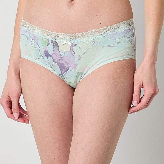 Ambrielle Cotton Womens Average + Full Figure Hipster Panty 364246