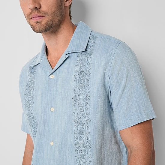 Frye and Co. Mens Short Sleeve Regular Fit Button-Down Shirt