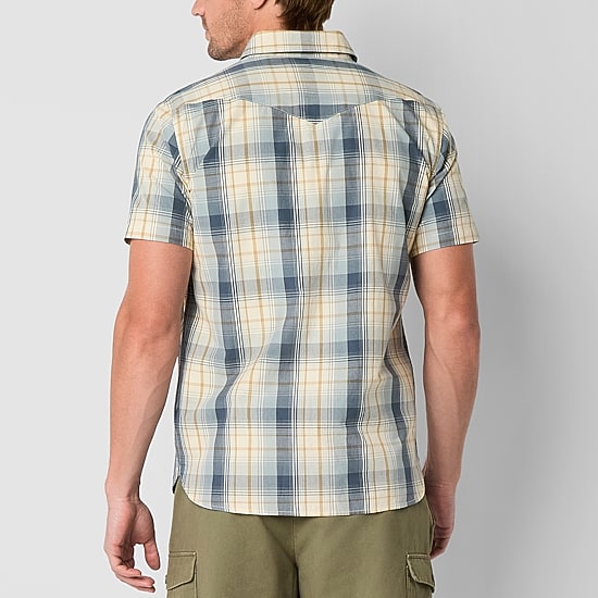Frye and Co. Mens Short Sleeve Regular Fit Button-Down Shirt