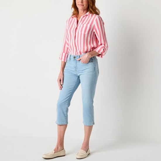 St. John's Bay Womens Skinny Mid Rise Capri Pant