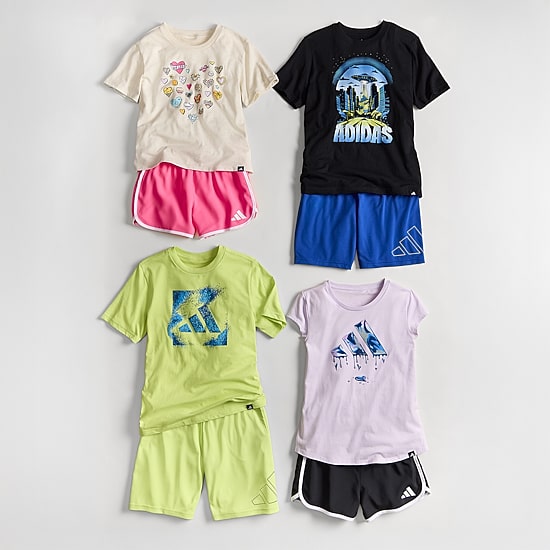 adidas Big Kid Boys Crew Neck Short Sleeve Regular Fit Graphic T-Shirt