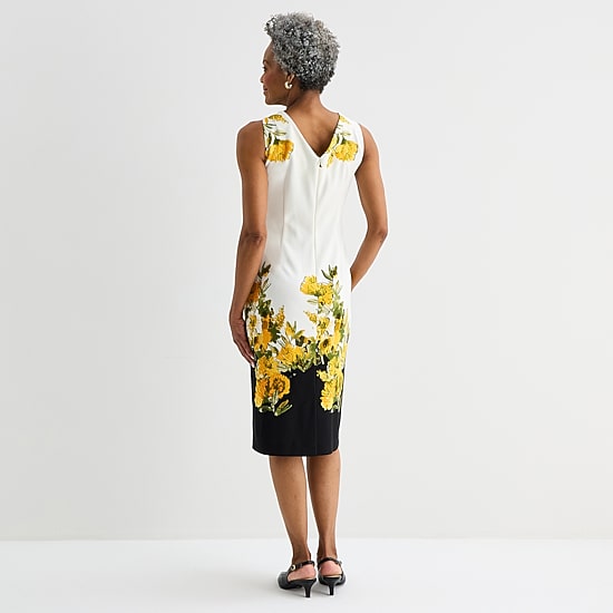 Maya Brooke Womens Crepe Floral Jacket Dress