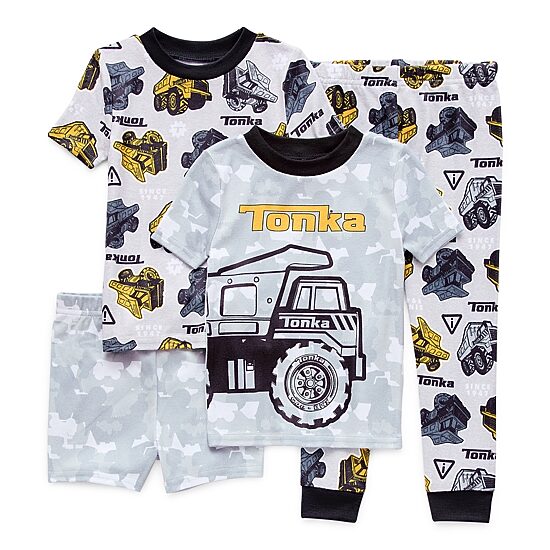 Toddler Boys Crew Neck Short Sleeve 4-pc. Pajama Set