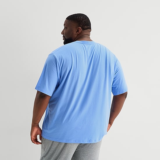 Stafford Super Soft Mens Crew Neck Short Sleeve Big and Tall Pajama Top
