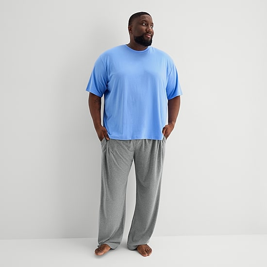 Stafford Super Soft Mens Crew Neck Short Sleeve Big and Tall Pajama Top