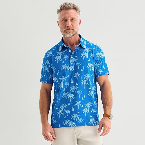 St. John's Bay Performance Mens Classic Fit Short Sleeve Polo Shirt, Medium, Blue