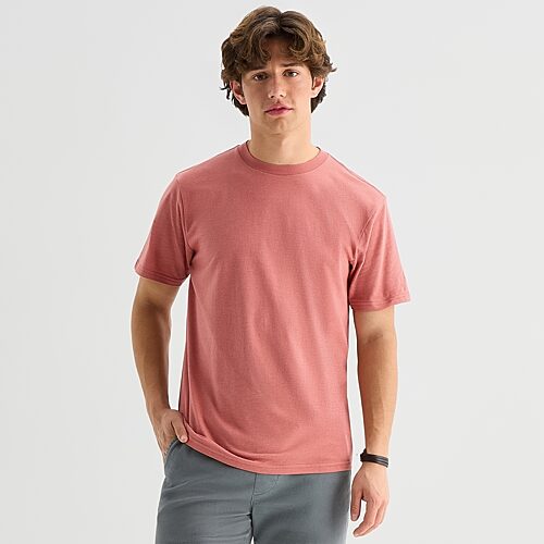 Arizona Mens Crew Neck Short Sleeve T-Shirt, Medium, Red
