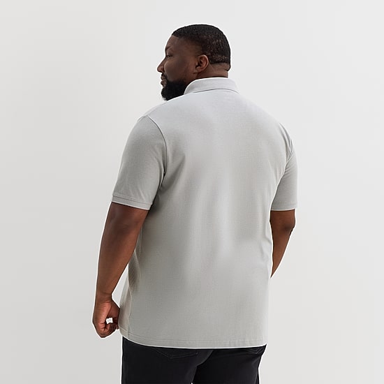 Shaquille O'Neal XLG™ Jacquard Big and Tall Mens Regular Fit Short Sleeve Polo Shirt