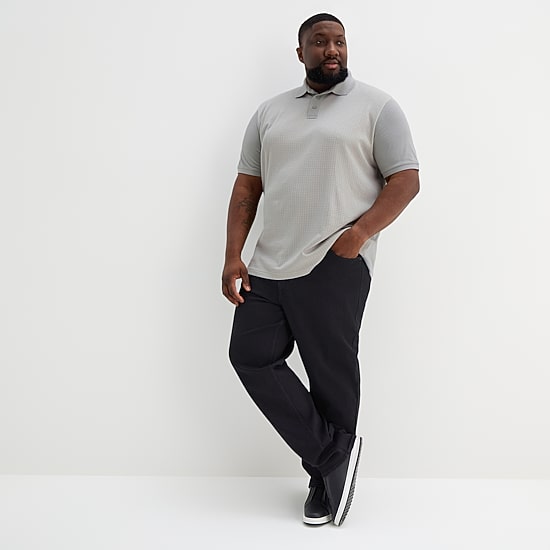 Shaquille O'Neal XLG™ Jacquard Big and Tall Mens Regular Fit Short Sleeve Polo Shirt