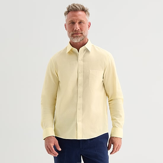 Stafford Chambray Mens Long Sleeve Regular Fit Button-Down Shirt