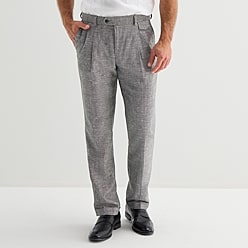 stafford pleated dress pants Loro Piana Men's Stafford Jaspe Wool Pleated Pants, 518h Shady Garden, Men's, 52 Eu (36r Us), Pants & Shorts Wool & Dress Pants