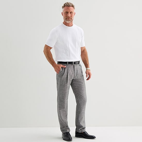 Stafford Twill Mens Classic Fit Dress Pleated Pant