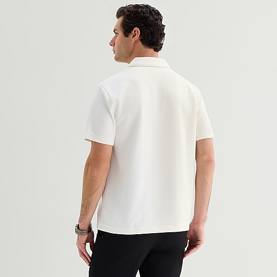 J. Ferrar Johnny Collar Mens Regular Fit Short Sleeve Polo Shirt