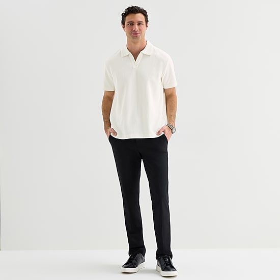 J. Ferrar Johnny Collar Mens Regular Fit Short Sleeve Polo Shirt