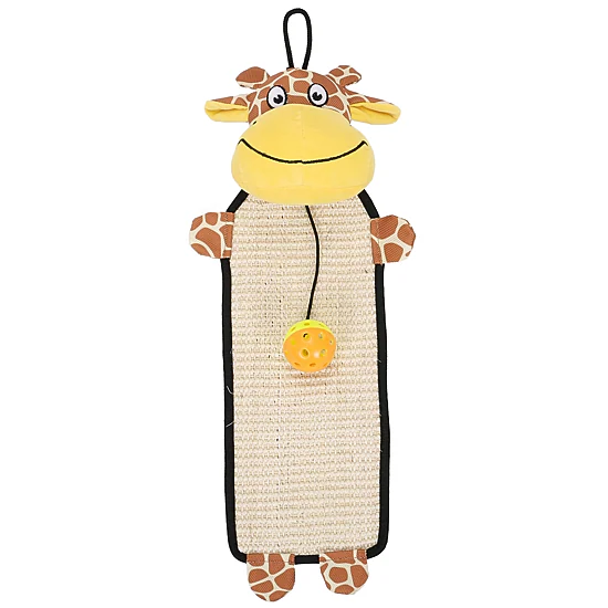 Pet Life Paw-Pleasant Eco-Natural Sisal and Jute Hanging Carpet Kitty Cat Scratcher with Toy