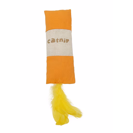 Pet Life Rectangular Duffle Crinkle Plush Faux FurTeaser Catnip Kitty Cat Toy