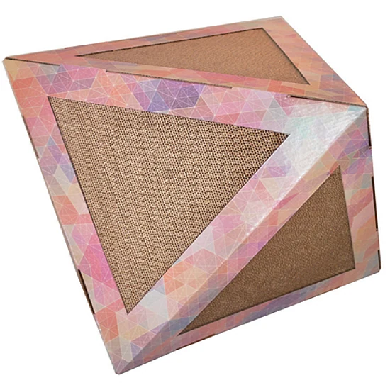 Pet Life Triangular Ultra Premium Collapsible Puzzle Pet Cat Scratcher House