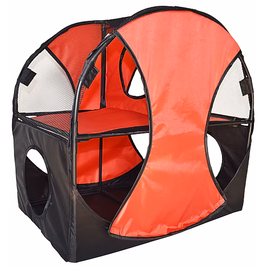 Pet Life Kitty-Play Obstacle Travel Collapsible Soft Folding Pet Cat House