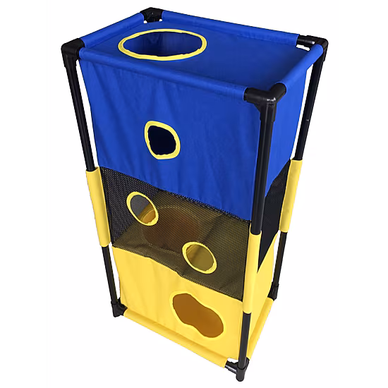 Pet Life Kitty-Square Obstacle Soft Folding Sturdy Play-Active Travel Collapsible Travel Pet Cat House Furniture