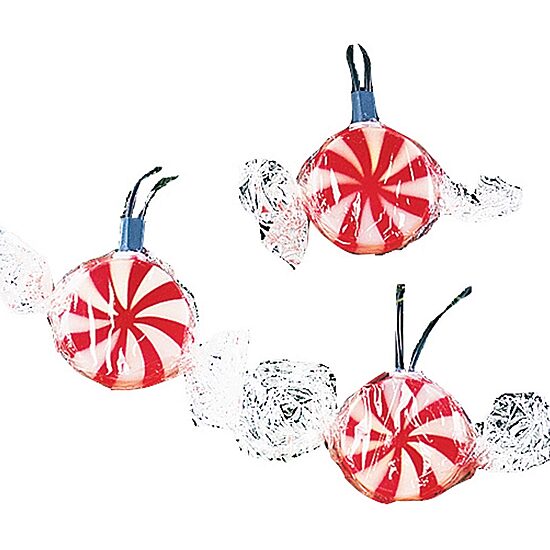 Kurt Adler 10-Light Red Peppermint Candy Light Set