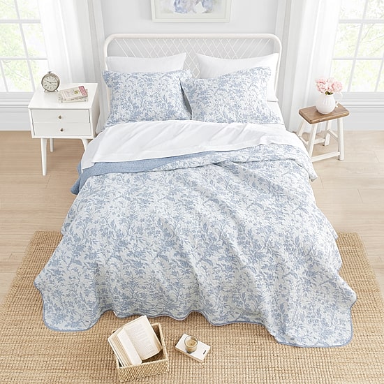 Laura Ashley Amberley Floral Reversible Quilt Set