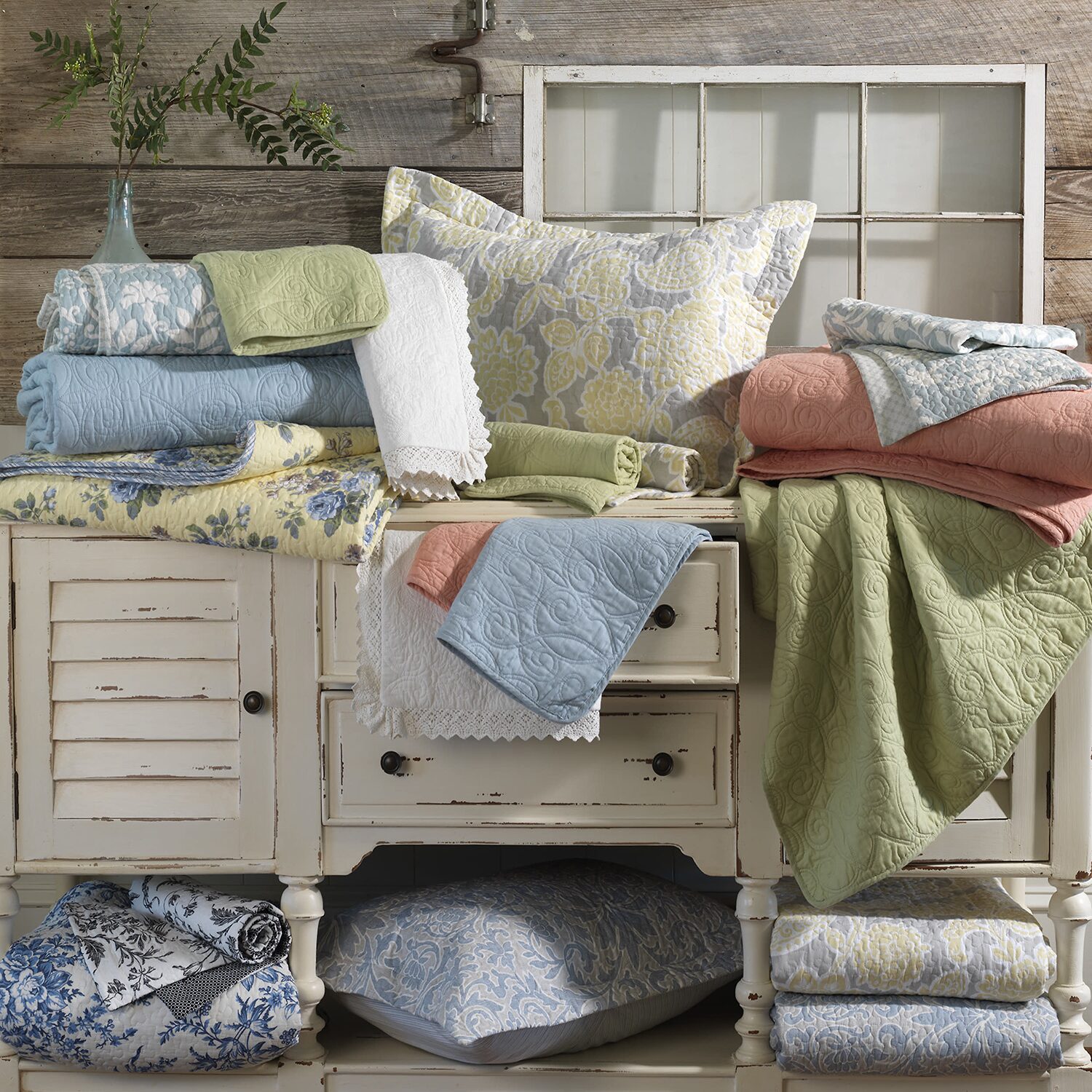 Laura Ashley Bedford Floral Reversible Quilt Set