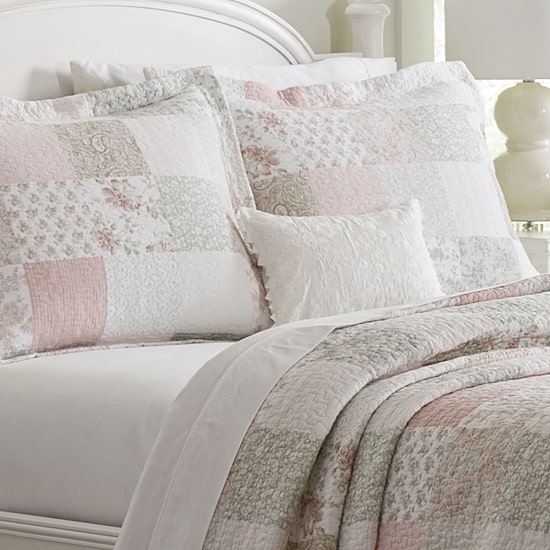 Laura Ashley Celipatchwork Floral Reversible Quilt Set