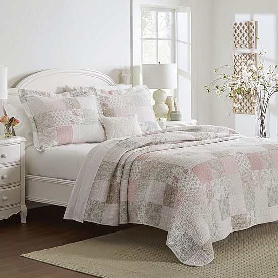 Laura Ashley Celipatchwork Floral Reversible Quilt Set