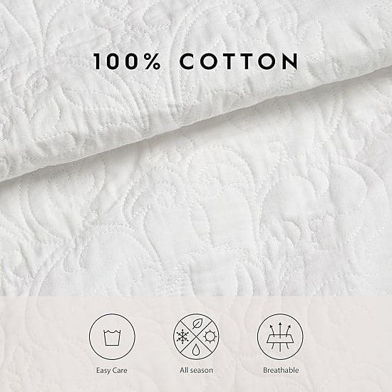 Laura Ashley Heirloom Floral Reversible Quilt Set