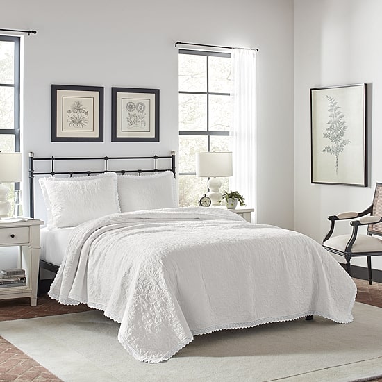 Laura Ashley Heirloom Floral Reversible Quilt Set