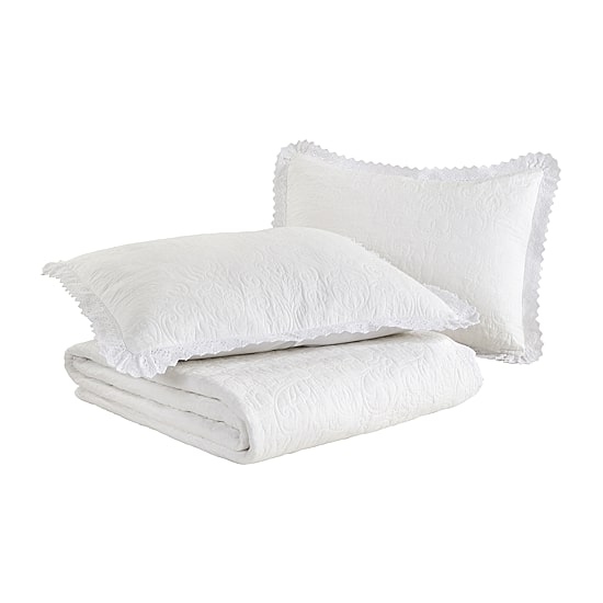 Laura Ashley Heirloom Floral Reversible Quilt Set