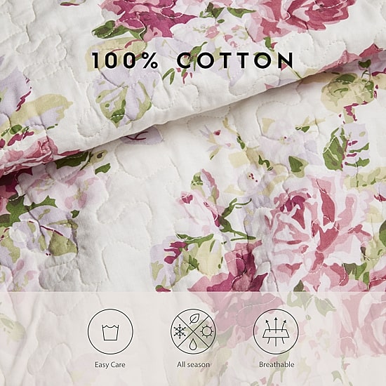 Laura Ashley Lidia Floral Reversible Quilt Set