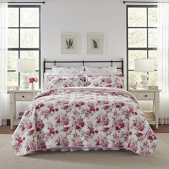 Laura Ashley Lidia Floral Reversible Quilt Set