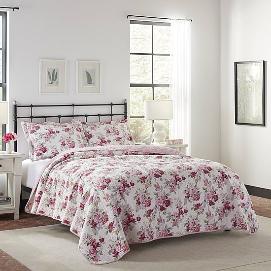 Laura Ashley Lidia Floral Reversible Quilt Set