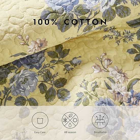 Laura Ashley Linley Floral Reversible Quilt Set