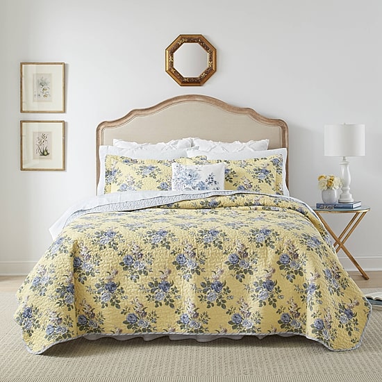 Laura Ashley Linley Floral Reversible Quilt Set