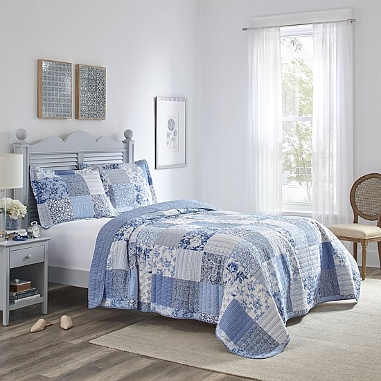 Laura Ashley Paisley Floral Reversible Quilt Set