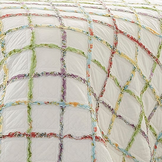 Laura Ashley Ruffle Garden Floral Reversible Quilt