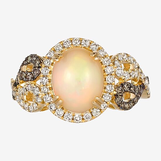 Le Vian® Grand Sample Sale™ Ring featuring 1 1/5 CT. Neopolitan Opal™ 1/5 CT. Chocolate Diamonds® 3/8 CT. Nude Diamonds™ set in 14K Honey Gold™