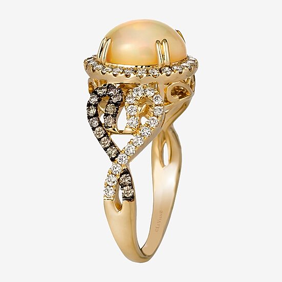 Le Vian® Grand Sample Sale™ Ring featuring 1 1/5 CT. Neopolitan Opal™ 1/5 CT. Chocolate Diamonds® 3/8 CT. Nude Diamonds™ set in 14K Honey Gold™