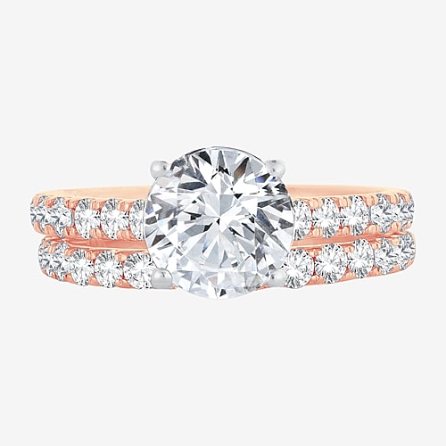 Modern Bride (h-i / Si1-si2) Signature By  Womens 3 Ct. T.w. Lab Grown White Diamond In 14k Gold Roun In Pink