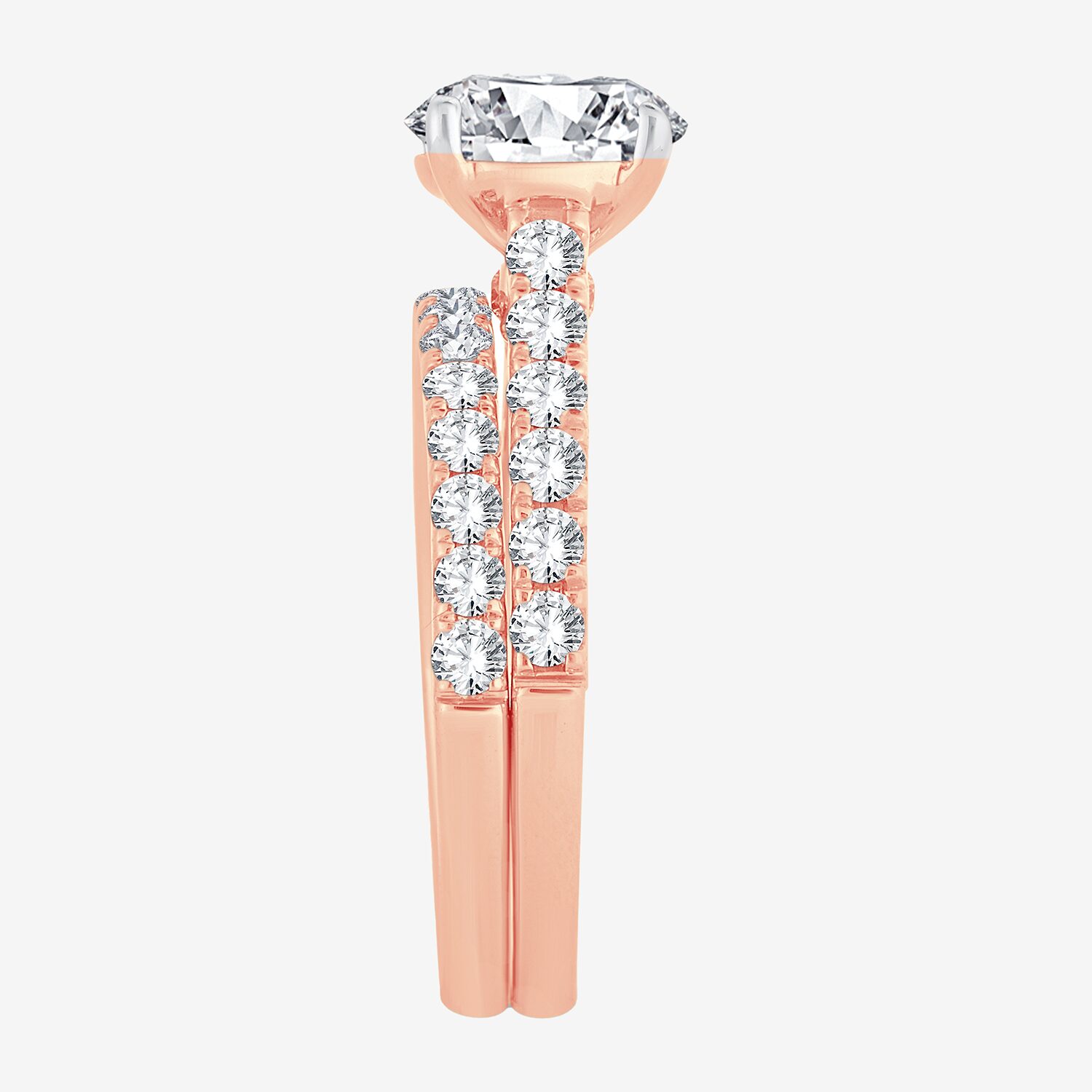 (H-I / SI1-SI2) Signature By Modern Bride Womens 3 CT. T.W. Lab Grown White Diamond 14K Gold Round Bridal Set