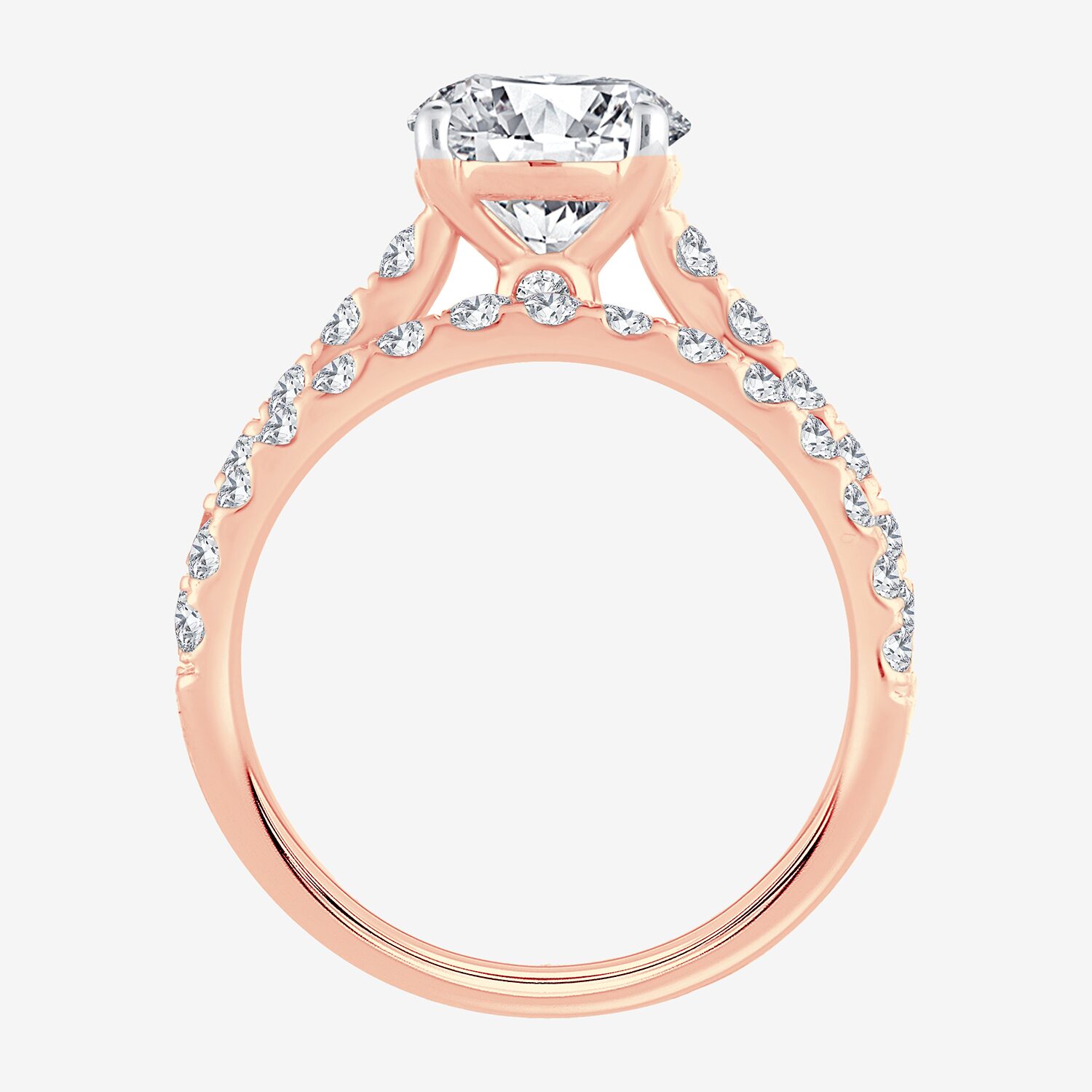 (H-I / SI1-SI2) Signature By Modern Bride Womens 3 CT. T.W. Lab Grown White Diamond 14K Gold Round Bridal Set