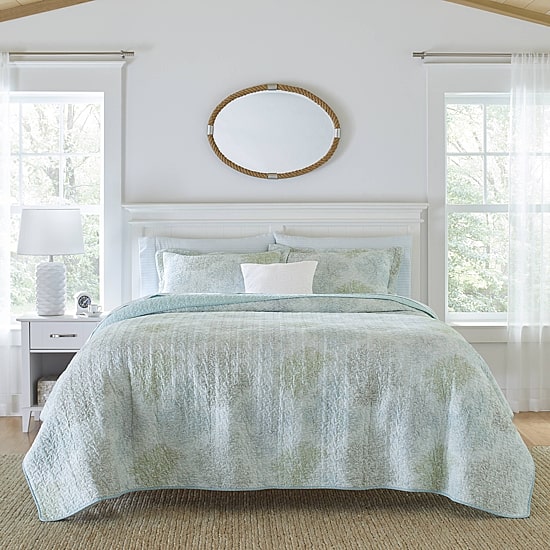 Laura Ashley Saltwater Floral Reversible Quilt Set
