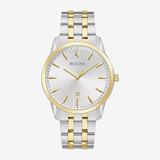 Bulova Classic Mens Two Tone Stainless Steel Bracelet Watch 98b385