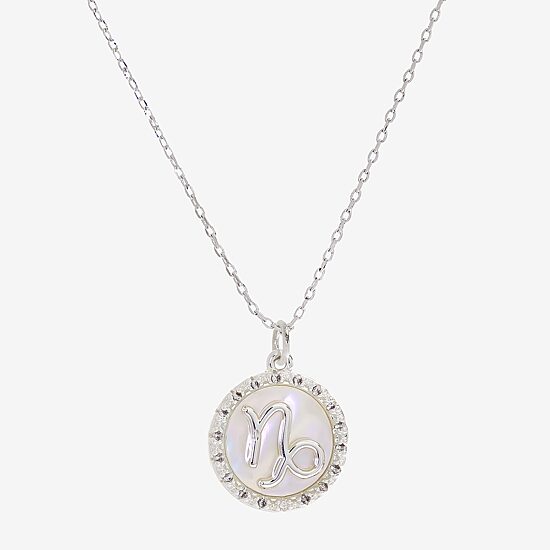 Sparkle Allure Zodiac Womens Cubic Zirconia Pure Silver Over Brass Round 16 Inch Pendant Necklace